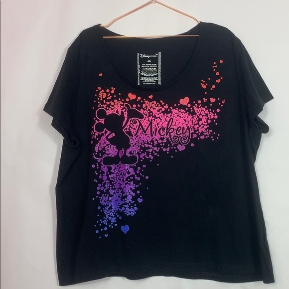 Disney store Mickey short sleeve ombré,glitter top - Picture 2 of 6